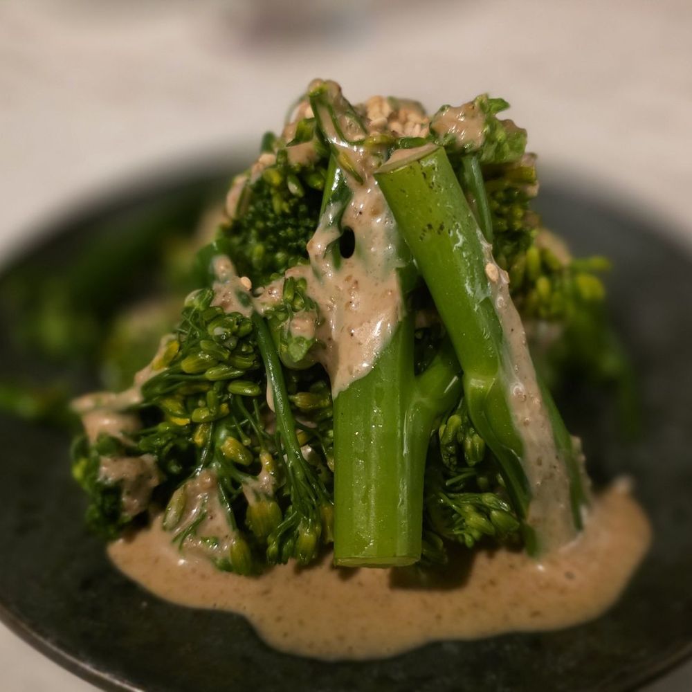 Aburi TORA - Broccolini with sauce - Japanese Near Me - Austin, Texas Aburi TORA - Broccolini with sauce - Japanese Near Me - Austin, Texas