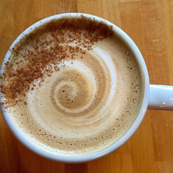 Cups Espresso & Cafe - Eggnog Latte -- lovely from start to finish! (warning: you may be tempted to lick the empty cup to get all the goodness!) - Coffee & Tea Near Me - Poulsbo, Washington