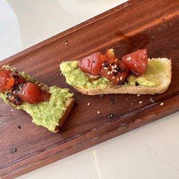Westman Cafe - Ahi Tartine $18. Basically avocado on a toast point with about 3 pieces of ahi poke. - Cafes Near Me - Urban Honolulu, Hawaii Westman Cafe - Ahi Tartine $18. Basically avocado on a toast point with about 3 pieces of ahi poke. - Cafes Near Me - Urban Honolulu, Hawaii