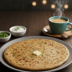 Comfort Curry Home Kitchen - Paneer Paratha with chai
