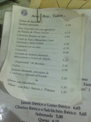 Menu photo 2 Cucut Barcelona, B