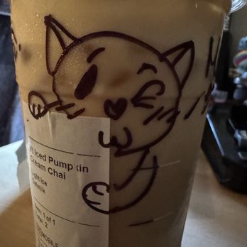 Starbucks - Cute drawing on cup!! - Coffee & Tea Near Me - Portage, Michigan