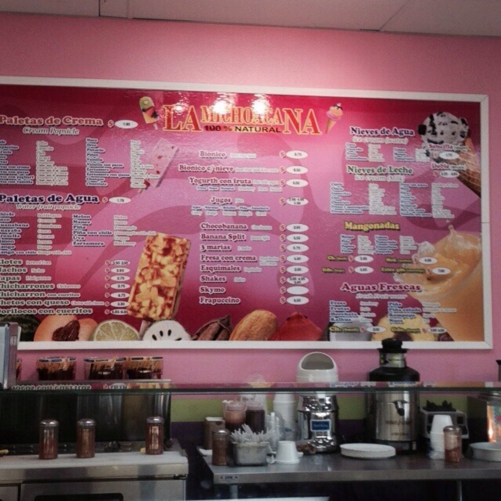 La Michoacana 100% Natural - The menu - Ice Cream & Frozen Yogurt Near Me - Beaumont, California