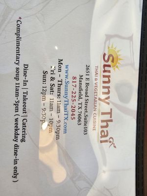 Menu photo 8 Sunny Thai Mansfield Mansfield, TX Menu photo 8 Sunny Thai Mansfield Mansfield, TX