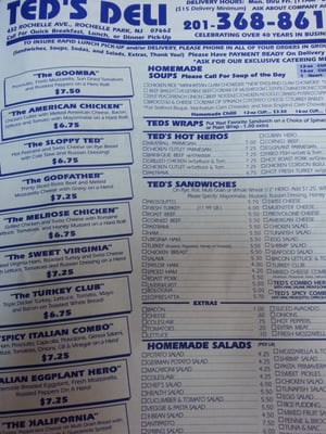 Menu photo 8 Ted's Deli Rochelle Park, NJ Menu photo 8 Ted's Deli Rochelle Park, NJ