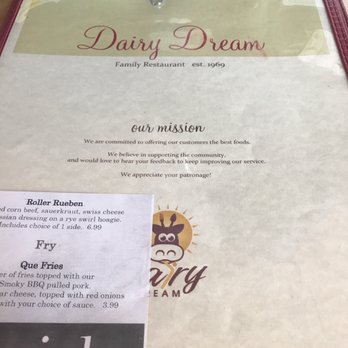 Dairy Dream - a menu for a dairy dream restaurant - Breakfast & Brunch Near Me - Bulls Gap, Tennessee