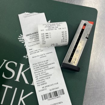 Green Acres Sporting Goods - Sales receipt and clip. - Sporting Goods Near Me - jackson, Florida