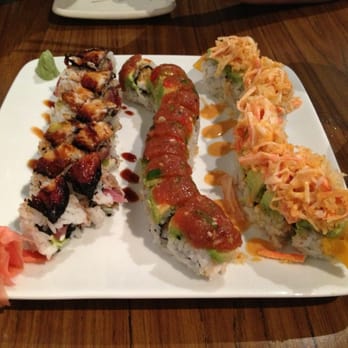 Sushimoto - Danny roll, panhandle roll (that's the xxx tuna on top), and the mango tango roll. Absolutely outstanding! - Sushi Bars Near Me - Miramar Beach, Florida Sushimoto - Danny roll, panhandle roll (that's the xxx tuna on top), and the mango tango roll. Absolutely outstanding! - Sushi Bars Near Me - Miramar Beach, Florida