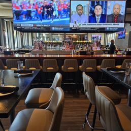 Seating area and bar