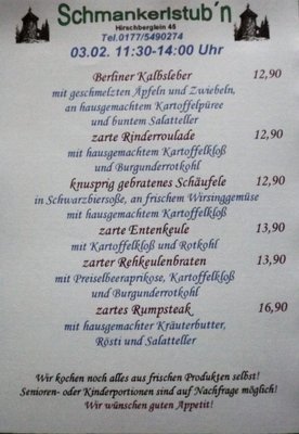 Menu photo 1 Schmankerlstub'n Geroldsgrün, BY