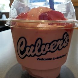 Double scoop of "Double Strawberry" flavor of the day.