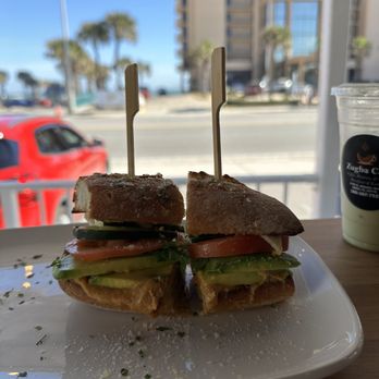 Zugba Cafe - vegan sandwich on ciabatta - Cafes Near Me - Daytona Beach Shores, Florida