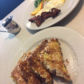 The Breakfast Shack - 2-2-2  2 eggs 2 pieces of jalapeno bacon 2 pieces of macadamia coconut French toast and 2 eggs! $9.49 it was delicious! - Diners Near Me - Boynton Beach, Florida
