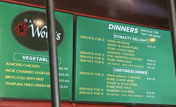Menu photo 3 Dave Wong's Restaurant Stockton, CA
