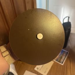 Ice bucket lid, untouched by us (fingerprints and crumbs)