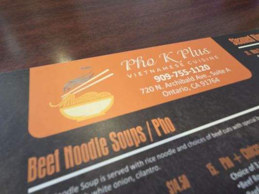 Menu photo 6 Pho K Plus Ontario, CA Menu photo 6 Pho K Plus Ontario, CA