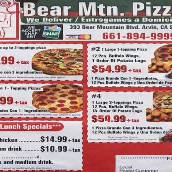Bear Mountain Pizza - Specials 2026 - Pizza Near Me - Arvin, California Bear Mountain Pizza - Specials 2026 - Pizza Near Me - Arvin, California