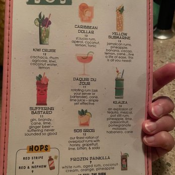 The SOS Tiki Bar - Drink menu summer 2022 - Caribbean Near Me - Decatur, Georgia