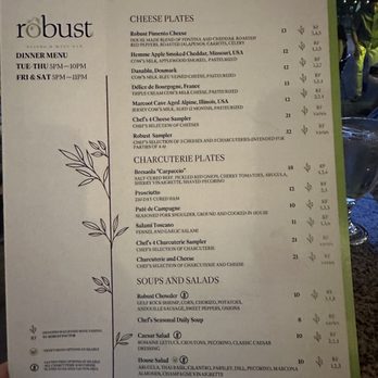 Robust Wine Bar - Menu - Wine Bars Near Me - Webster Groves, Missouri