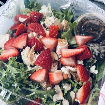 Bella Bakery - Berry salad. Plenty of strawberries and chicken to make it fulfilling. This is a small salad, but is a large container. - Coffee & Tea Near Me - Kingsburg, California Bella Bakery - Berry salad. Plenty of strawberries and chicken to make it fulfilling. This is a small salad, but is a large container. - Coffee & Tea Near Me - Kingsburg, California