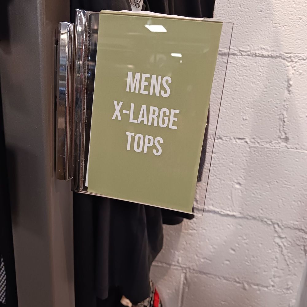 Uptown Cheapskate - Men's sizing label - Used, Vintage & Consignment Near Me - Boise, Idaho
