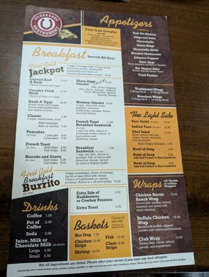 Menu photo 2 Horseshoe Restaurant Deadwood, SD Menu photo 2 Horseshoe Restaurant Deadwood, SD
