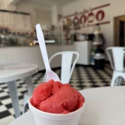 Brodie's Cream and Bean - Small cup of cherry sorbet