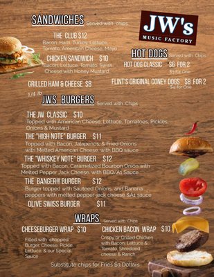 Menu photo 1 JWS Music Factory Flint, MI Menu photo 1 JWS Music Factory Flint, MI