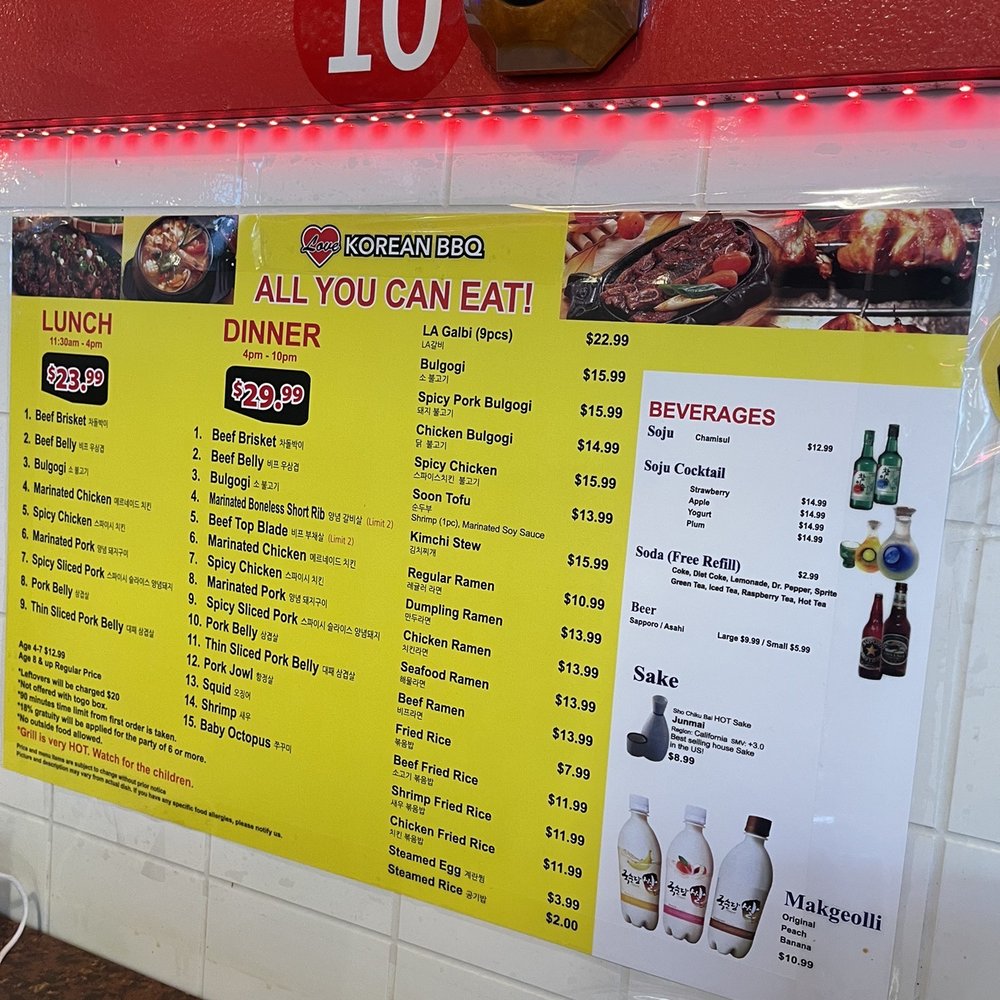 Love Korean BBQ - Menu - Korean Near Me - Bakersfield, California