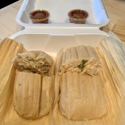 Outstanding tamales! Pork on the left, jalapeño cheese on the right. $2.25 each or $27 per dozen. Outstanding tamales! Pork on the left, jalapeño cheese on the right. $2.25 each or $27 per dozen.
