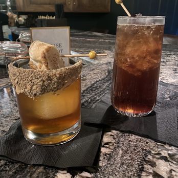 Lourde's Library - S'mores Bourbon and Cherry Coke Mocktail - Speakeasies Near Me - Melbourne, Florida