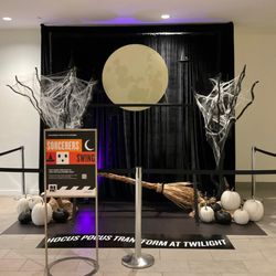 The City of Lougheed - .. Halloween event signage & display at second location on 2'nd floor of Mall, around corner from the other one.