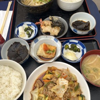 Echizen Japanese Restaurant - Udon Combo Lunch special pork belly stir fry - Japanese Near Me - Cypress, California Echizen Japanese Restaurant - Udon Combo Lunch special pork belly stir fry - Japanese Near Me - Cypress, California