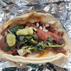 Taquisa Waco - Pastor on corn, I added the red y green sauces.