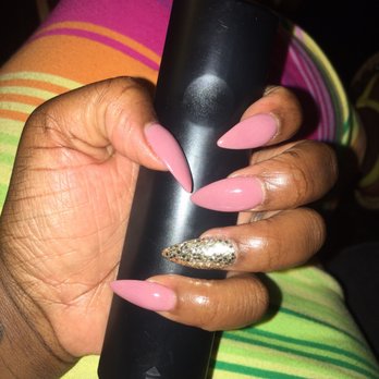 Nails The Luxe - Nails by Anguie #stiletto #pinknude #gold #glitter - Nail Salons Near Me - Sacramento, California