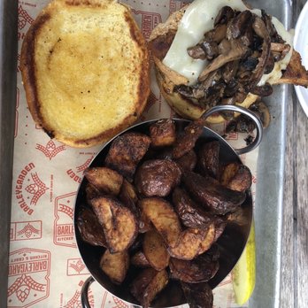 Barleygarden Kitchen - Alpharetta - The whirlybird mushroom & Swiss and roasted potatoes - Beer Bar Near Me - Alpharetta, Georgia Barleygarden Kitchen - Alpharetta - The whirlybird mushroom & Swiss and roasted potatoes - Beer Bar Near Me - Alpharetta, Georgia