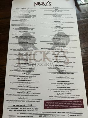 Menu photo 5 Nicky’s Pizzeria Lexington, SC Menu photo 5 Nicky’s Pizzeria Lexington, SC