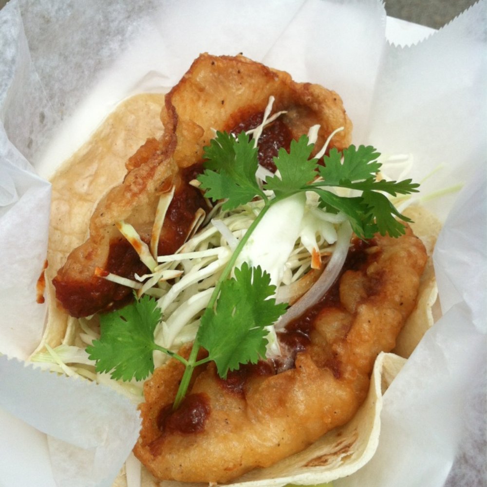 Tamale Trolley - Tasty fish taco. - Mexican Near Me
