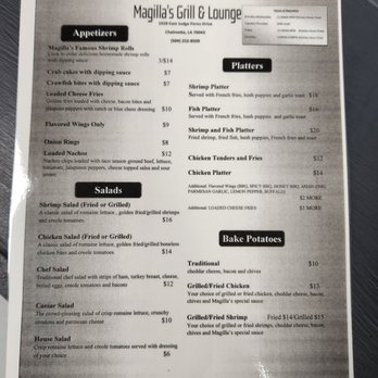 Magilla's Grill and Lounge - menu - Seafood Near Me - Chalmette, Louisiana
