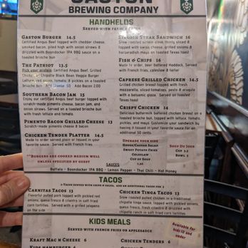 Gaston Brewing Restaurant - Handhelds, tacos and kids menu at Gaston Brewing Company, Fayetteville - Brewpubs Near Me - Fayetteville, North Carolina Gaston Brewing Restaurant - Handhelds, tacos and kids menu at Gaston Brewing Company, Fayetteville - Brewpubs Near Me - Fayetteville, North Carolina