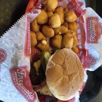Freddy's - Double cheese burger with cheese curds!!! - Ice Cream & Frozen Yogurt Near Me - Tucson, Arizona Freddy's - Double cheese burger with cheese curds!!! - Ice Cream & Frozen Yogurt Near Me - Tucson, Arizona