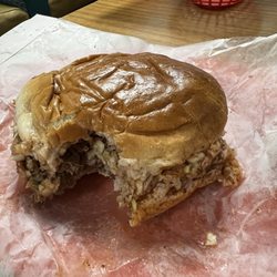 Large Chopped pork sandwich with slaw