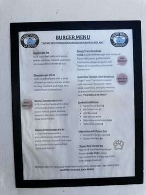 Menu photo 2 The Hungry Moose Caboose Jefferson, CO Menu photo 2 The Hungry Moose Caboose Jefferson, CO