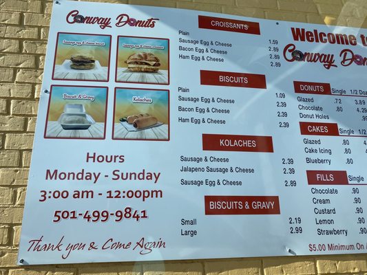 Menu photo 2 Conway Donuts Conway, AR Menu photo 2 Conway Donuts Conway, AR