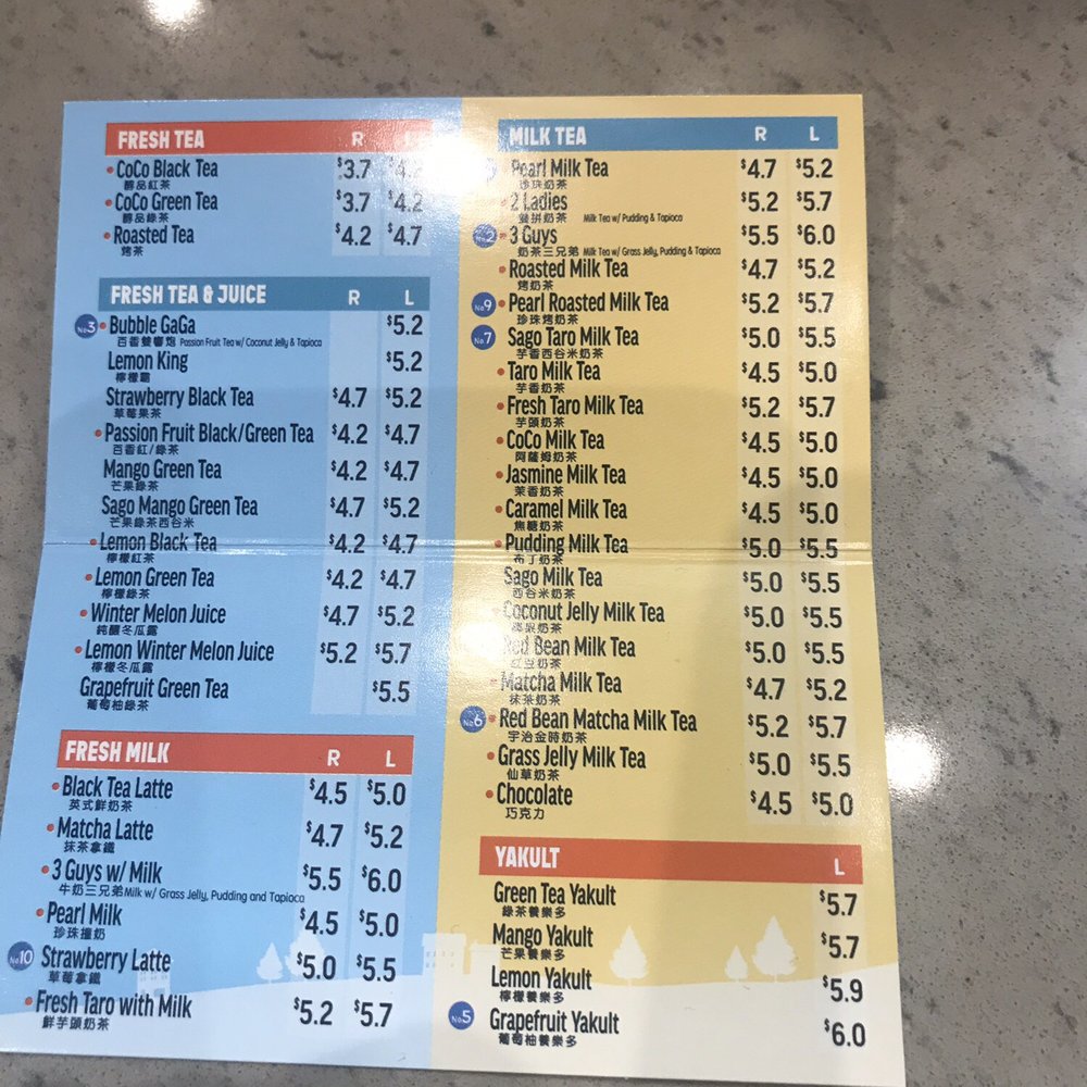 CoCo Fresh Tea & Juice - Menu Photo taken by @CheatEatsTO - Bubble Tea Near Me - Toronto, Ontario CoCo Fresh Tea & Juice - Menu Photo taken by @CheatEatsTO - Bubble Tea Near Me - Toronto, Ontario