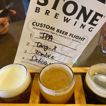 Stone Brewing Tap Room - Pasadena - Flight 32 oz. Stone IPA 32 oz. Stone Tangerine Express Hazy IPA 32 oz. Stone Delicious IPA Zombie - Beer Bar Near Me - Pasadena, California Stone Brewing Tap Room - Pasadena - Flight 32 oz. Stone IPA 32 oz. Stone Tangerine Express Hazy IPA 32 oz. Stone Delicious IPA Zombie - Beer Bar Near Me - Pasadena, California