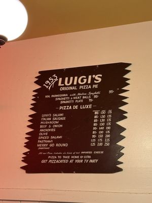 Menu photo 6 Luigi's Pizza Parlor Sacramento, CA