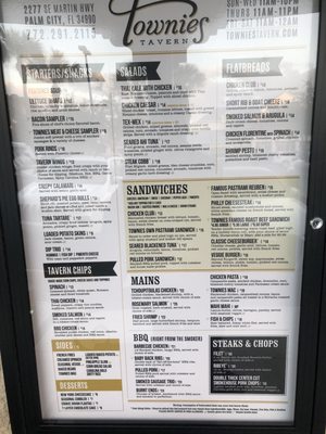 Menu photo 4 Townies Tavern Palm City, FL