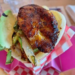 Aleida’s Restaurant - Grilled plantain with the shrimp in the arepa tropical was really great.