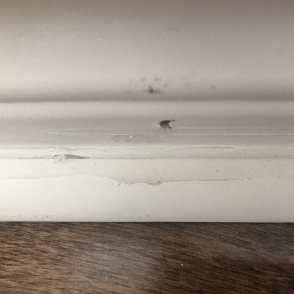 Fixit4You - Baseboard and 1/4 round with caulking and exposed nails. - Handyman Near Me - Oshawa, Ontario